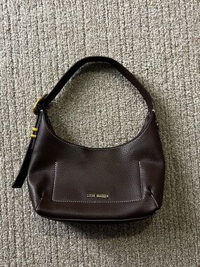 Steve Madden Chocolate Brown Pebbled Shoulder Bag